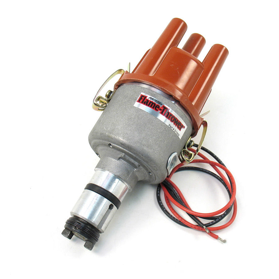Pertronix Ignition Distributor - Flame-Thrower Type 1 - Magnetic Pickup - Mechanical Advance - Socket Style - Red -