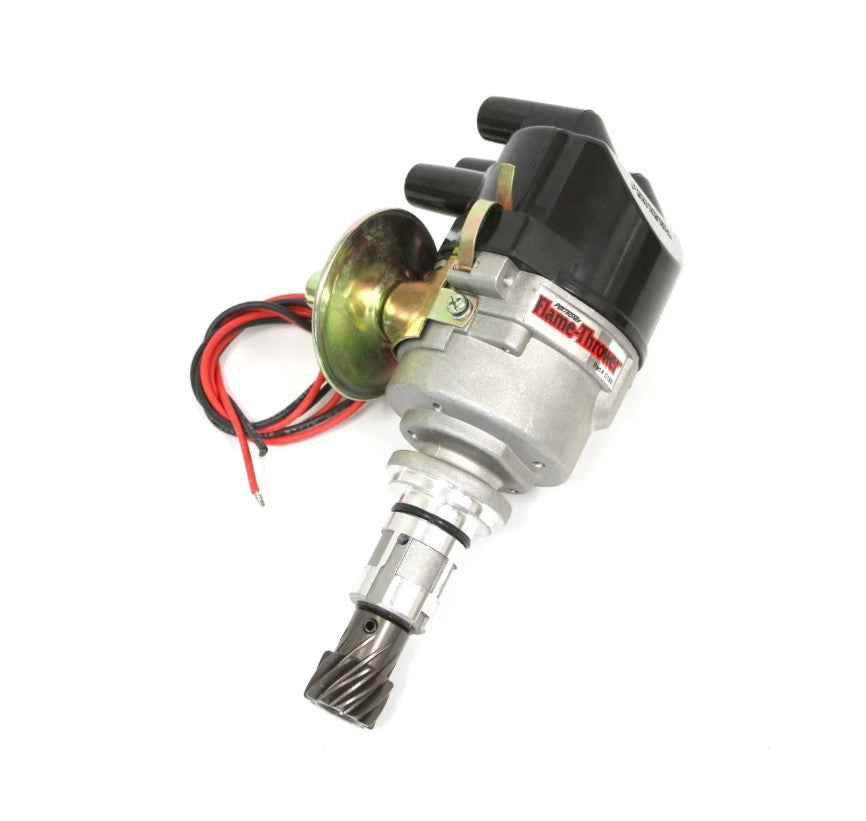 Pertronix Ignition Distributor - Flame-Thrower Stock Look - Magnetic Pickup - Mechanical Advance - Socket Style -