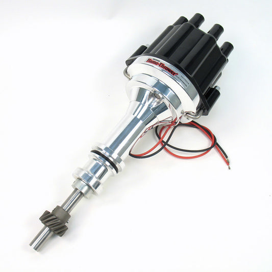 Pertronix Ignition Distributor - Flame-Thrower Billet Marine - Magnetic Pickup - Mechanical Advance - Socket Style -