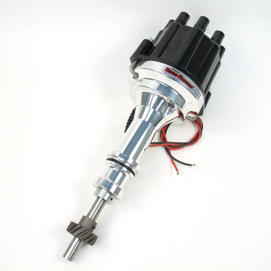 Pertronix Ignition Distributor - Flame-Thrower Billet Marine - Magnetic Pickup - Mechanical Advance - Socket Style -