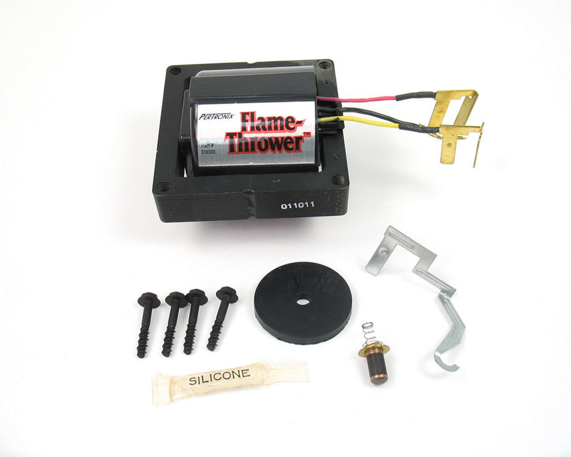Pertronix Ignition Ignition Coil - Flame Thrower - E-Core - Coil in Cap - 50000V - Black - GM HEI - Each
