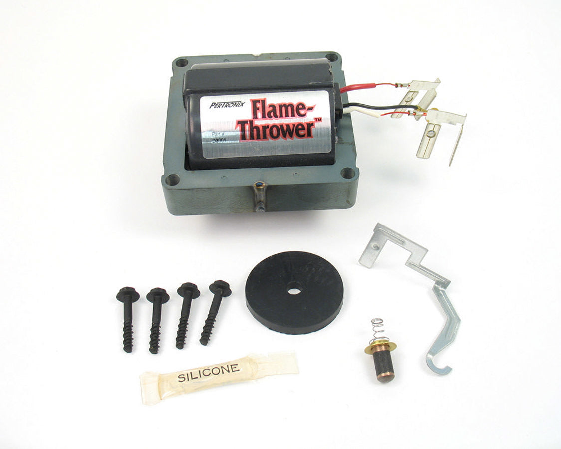 Pertronix Ignition Ignition Coil - Flame Thrower - E-Core - Coil in Cap - 50000V - Black - GM HEI - Each