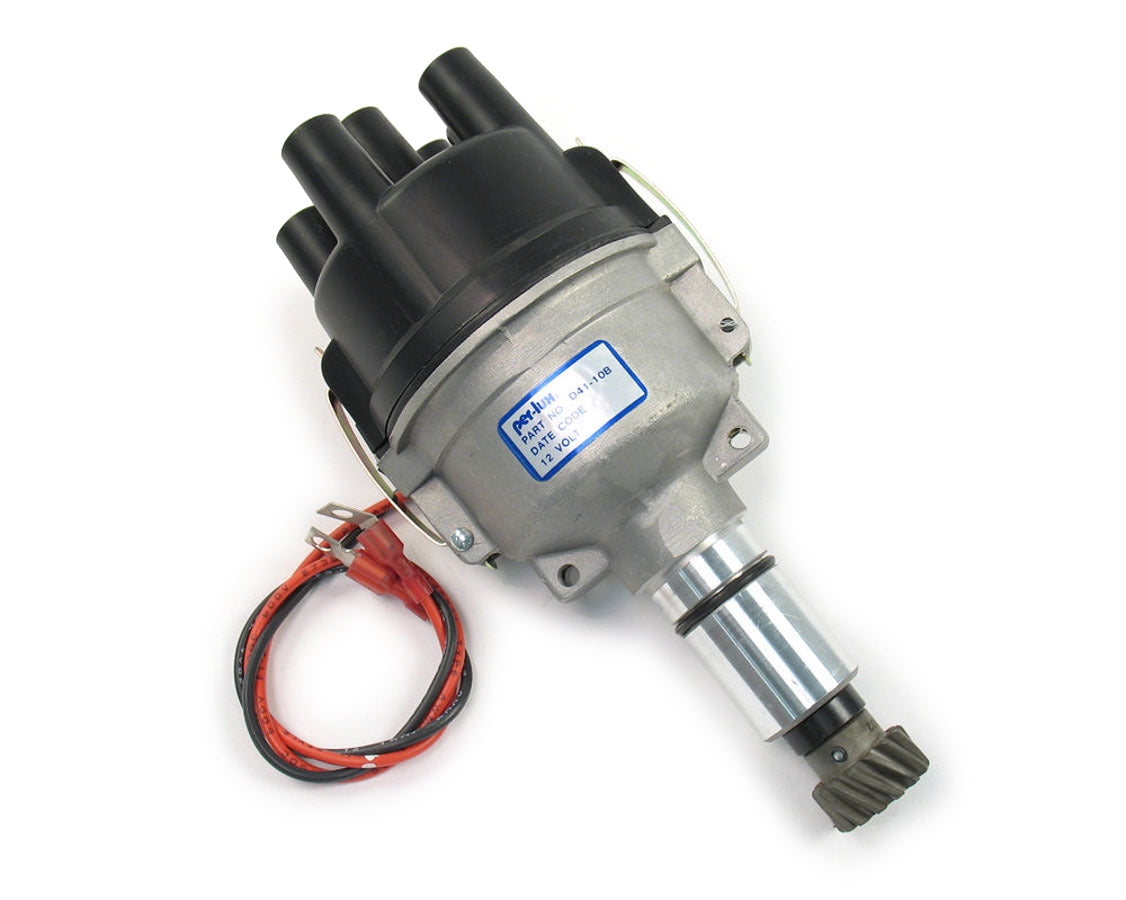 Pertronix Ignition Distributor - Industrial - Magnetic Pickup - Mechanical Advance - Socket Style - Black - Wisconsin