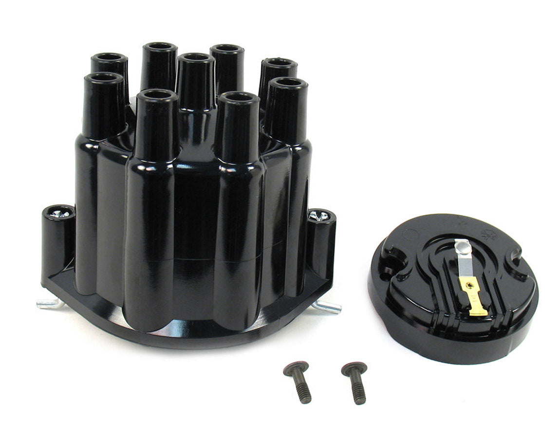 Pertronix Ignition Cap and Rotor Kit - Socket Style Terminals - Brass Terminals - Twist Lock - Plastic - Black -
