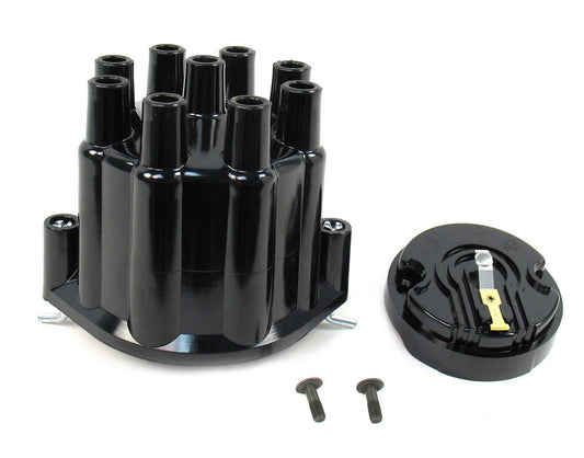 Pertronix Ignition Cap and Rotor Kit - Socket Style Terminals - Brass Terminals - Twist Lock - Plastic - Black -