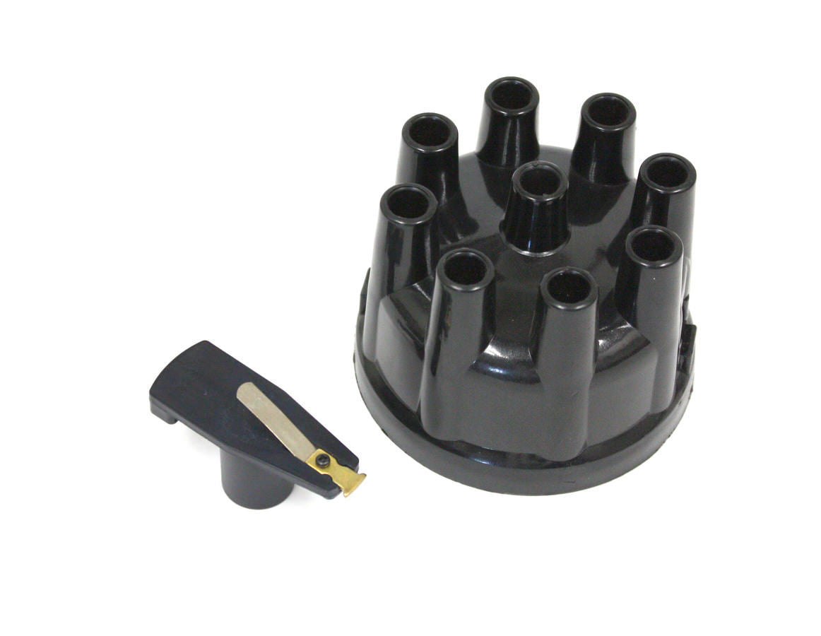 Pertronix Ignition Cap and Rotor Kit - Socket Style Terminals - Brass Terminals - Clamp Down - Plastic - Black -