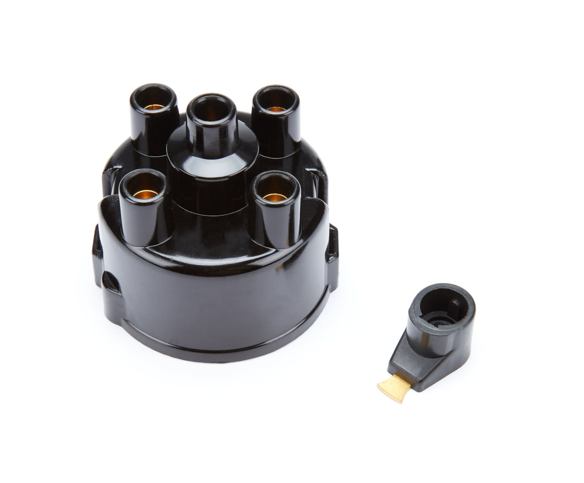 Pertronix Ignition Cap and Rotor Kit - Socket Style Terminals - Brass Terminals - Clamp Down - Plastic - Black -