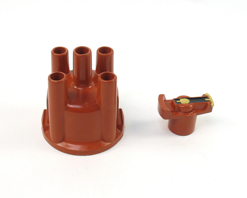 Pertronix Ignition Cap and Rotor Kit - Socket Style Terminals - Brass Terminals - Clamp Down - Plastic - Red -