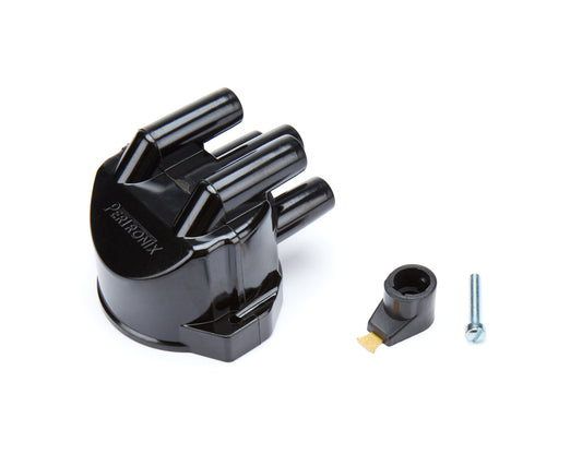Pertronix Ignition Cap and Rotor Kit - Socket Style Terminals - Brass Terminals - Screw Down - Plastic - Black -