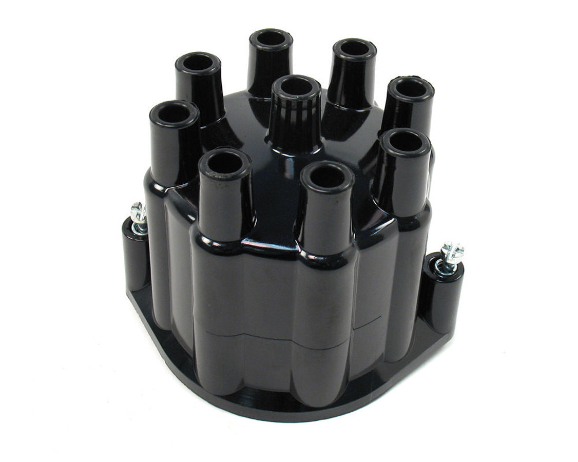 Pertronix Ignition Distributor Cap - Socket Style Terminals - Brass Terminals - Twist Lock - Plastic - Black -