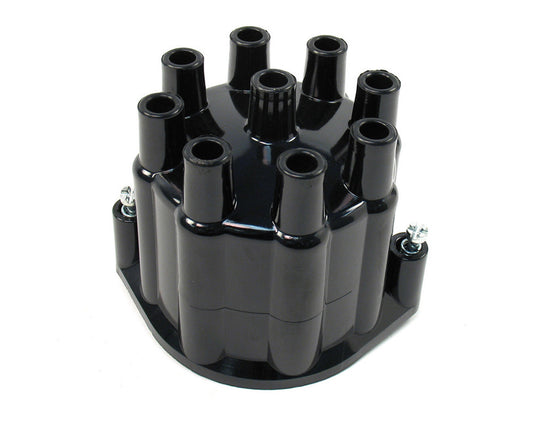 Pertronix Ignition Distributor Cap - Socket Style Terminals - Brass Terminals - Twist Lock - Plastic - Black -