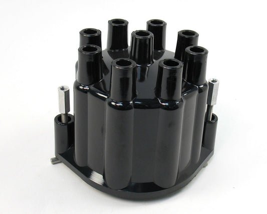 Pertronix Ignition Distributor Cap - Marine - Socket Style Terminals - Brass Terminals - Twist Lock - Plastic - Black