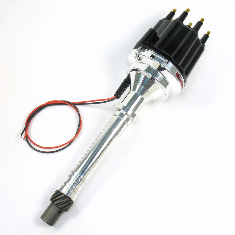 Pertronix Ignition Distributor - Flame-Thrower Plug N Play Billet - Magnetic Pickup - Mechanical Advance - HEI Style