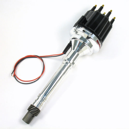 Pertronix Ignition Distributor - Flame-Thrower Plug N Play Billet - Magnetic Pickup - Mechanical Advance - HEI Style