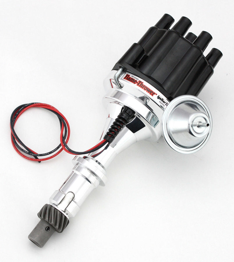 Pertronix Ignition Distributor - Flame-Thrower Plug N Play Billet - Magnetic Pickup - Mechanical / Vacuum Advance -