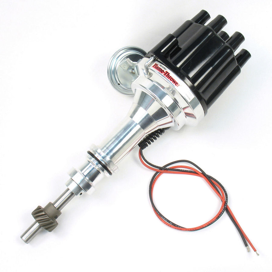 Pertronix Ignition Distributor - Flame-Thrower Plug N Play Billet - Magnetic Pickup - Mechanical / Vacuum Advance -