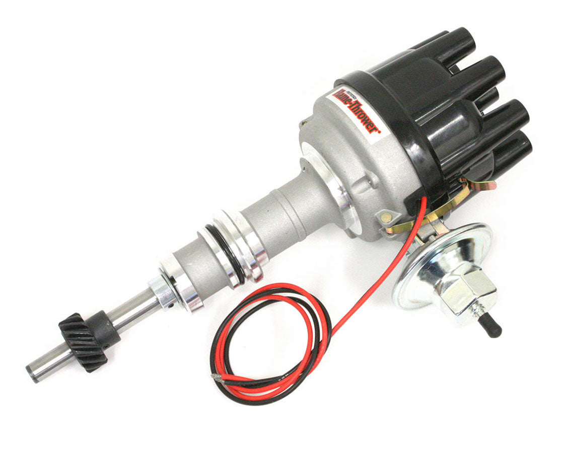 Pertronix Ignition Distributor - Flame-Thrower Stock Look - Magnetic Pickup - Vacuum / Mechanical Advance - Socket