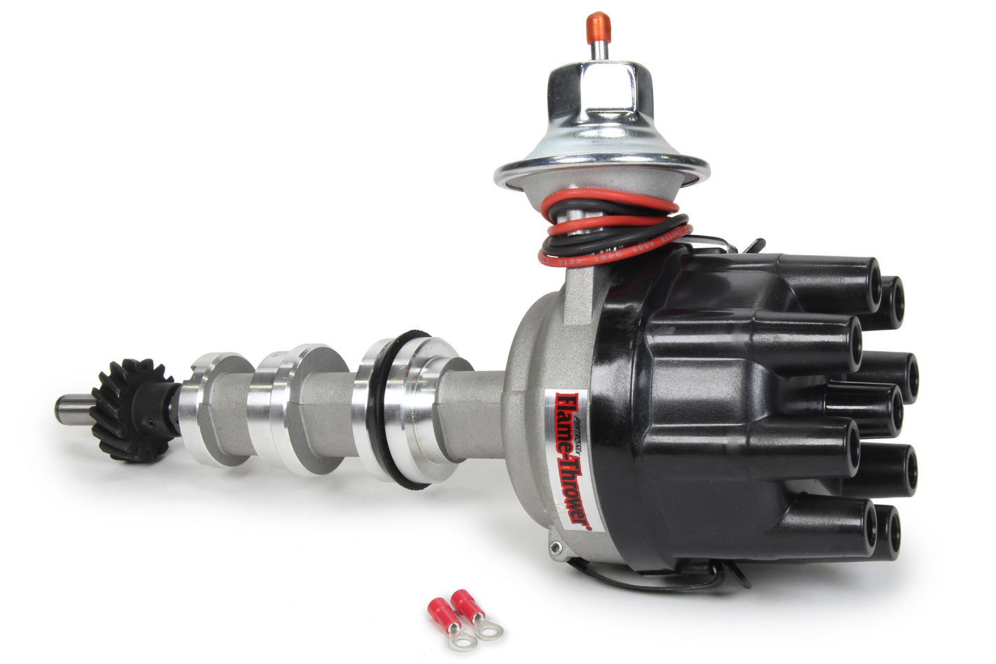 Pertronix Ignition Distributor - Flame-Thrower-Stock Look - Magnetic Pickup - Mechanical / Vacuum Advance - Socket