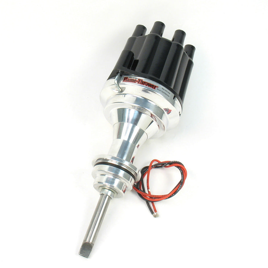 Pertronix Ignition Distributor - Flame-Thrower Plug N Play Billet - Magnetic Pickup - Mechanical Advance - Socket