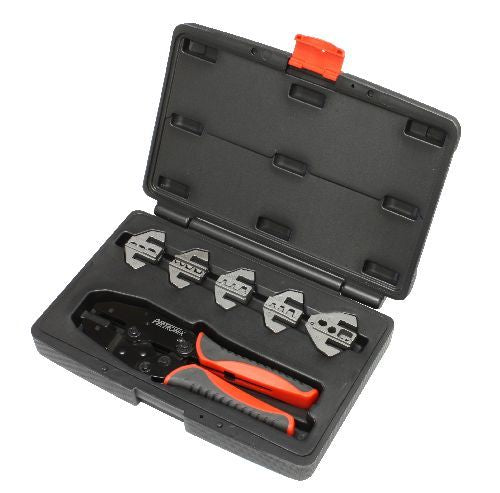Pertronix Ignition Wire Crimping Tool - Quick Change - Ratcheting Mechanism - Cushion Grip - Case / Dies - Steel -