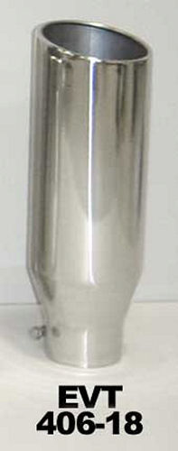 Pypes Performance Exhaust Exhaust Tip - Monster - Clamp-On - 4 in Inlet - 6 in Round Outlet - 18 in Long - Single Wall