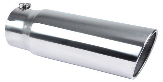 Pypes Performance Exhaust Exhaust Tip - Monster - Clamp-On - 5 in Inlet - 6 in Round Outlet - 18 in Long - Single Wall