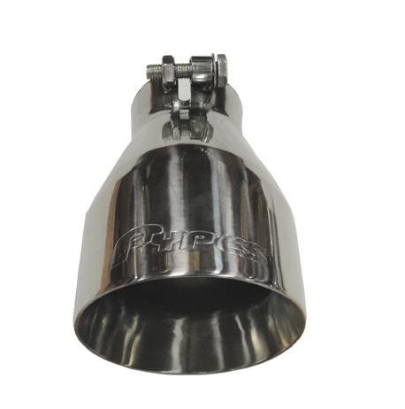 Pypes Performance Exhaust Exhaust Tip - Camaro V8 Tip - Clamp-On - 2.5 in Inlet - 4.5 in Round Outlet - 7 in Long -