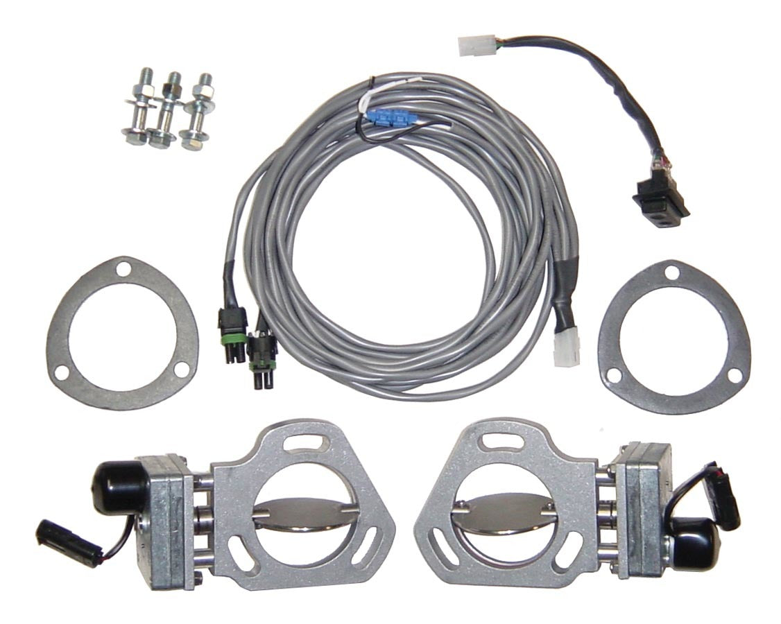 Pypes Performance Exhaust Exhaust Cut-Out - Electric - Bolt-On - Dual - 3 in Pipe Diameter - Hardware / Wire Harness