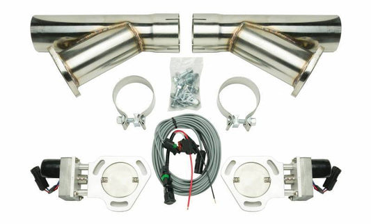 Pypes Performance Exhaust Exhaust Cut-Out - Electric - Clamp-On - Dual - 3 in Pipe Diameter - Hardware / Wire Harness