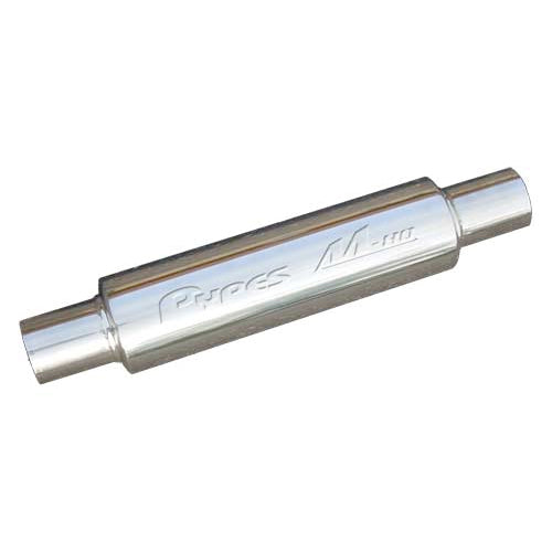 Pypes Performance Exhaust Muffler - M-80 Race Pro - 2.5 in Center Inlet - 2.5 in Center Outlet - 14 x 4 in Round Body