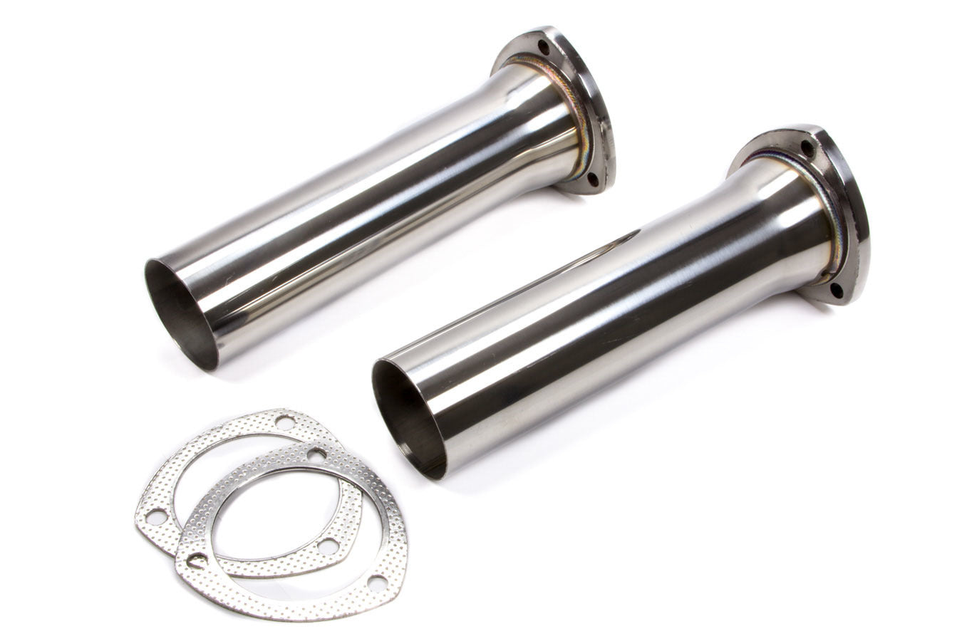 Pypes Performance Exhaust Collector Reducer - 3.5 in Inlet to 3 in OD Outlet - 3-Bolt Flange - 12 in Long - Stainless