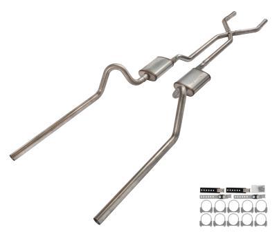 Pypes Performance Exhaust Exhaust System - Street Pro Series - Crossmember-Back - X-Pipe - 2.5 in Diameter - Stainless