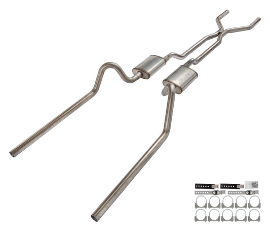 Pypes Performance Exhaust Exhaust System - Street Pro Series - Crossmember-Back - H-Pipe - 2.5 in Diameter - Stainless