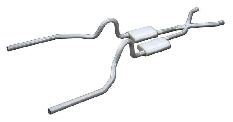 Pypes Performance Exhaust Exhaust System - Header-Back - 2.5 in Diameter - 2.5 in Tips - Stainless - Natural - Ford