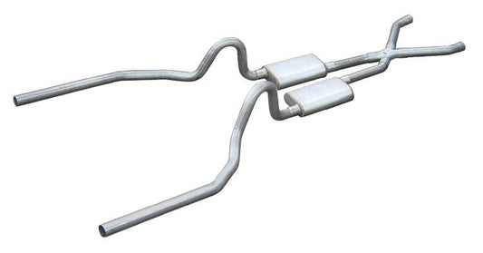 Pypes Performance Exhaust Exhaust System - Header-Back - 2.5 in Diameter - 2.5 in Tips - Stainless - Natural - Ford