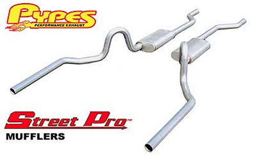 Pypes Performance Exhaust Exhaust System - Header-Back - 2.5 in Diameter - 2.5 in Tips - Stainless - Natural - GM
