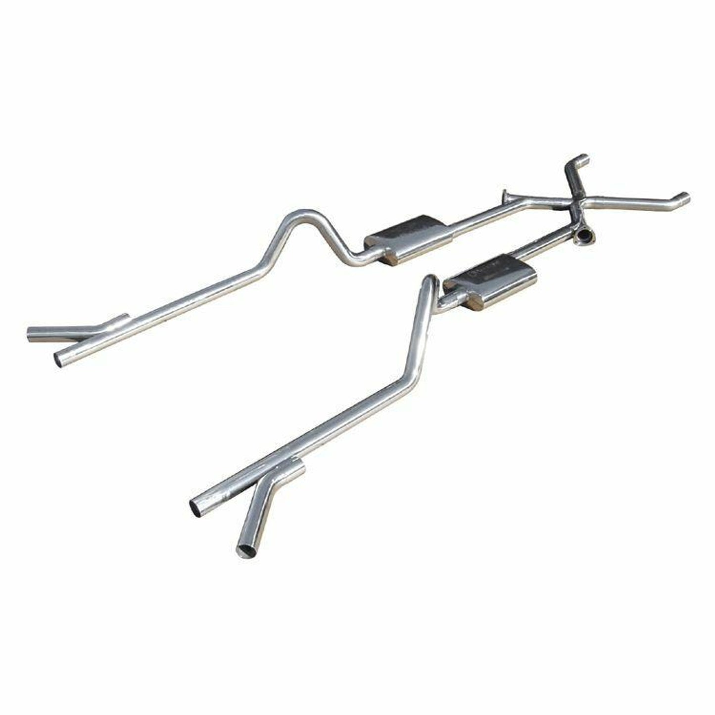 Pypes Performance Exhaust Exhaust System - Race Pro Series - Crossmember-Back - X-Pipe - 2.5 in Diameter - Stainless -