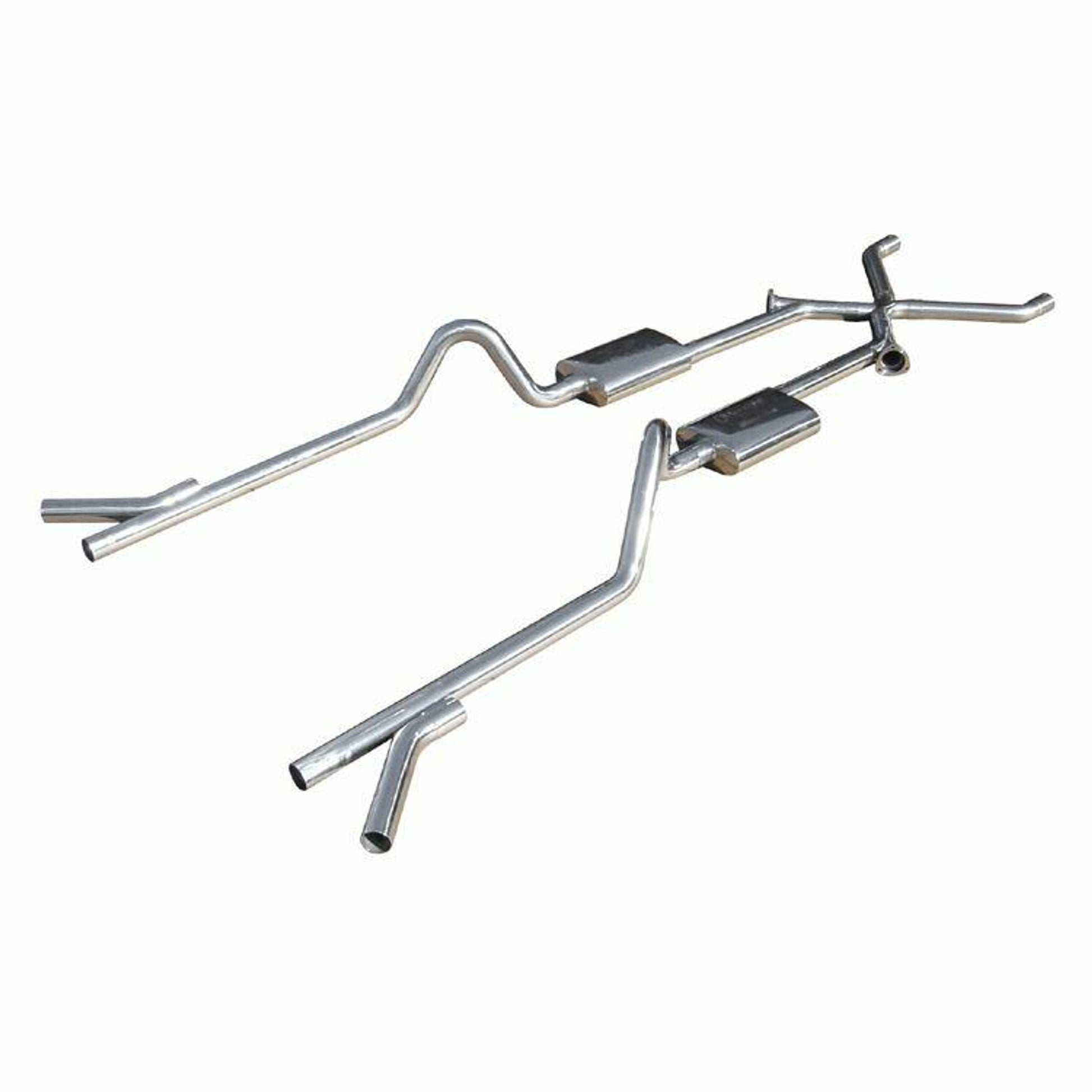 Pypes Performance Exhaust Exhaust System - Race Pro Series - Crossmember-Back - X-Pipe - 2.5 in Diameter - Stainless -