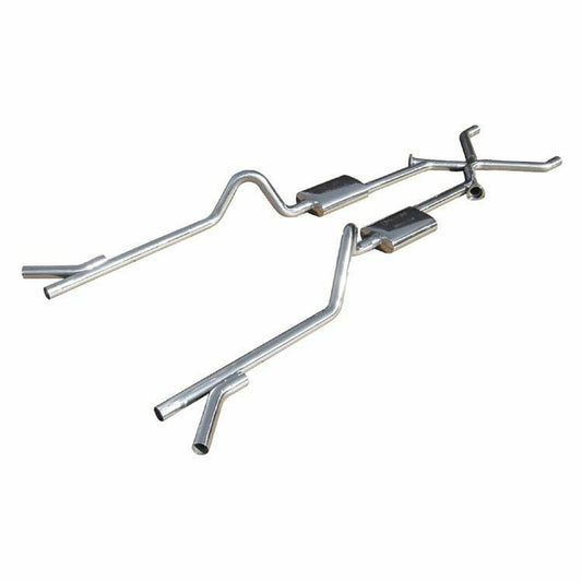 Pypes Performance Exhaust Exhaust System - Race Pro Series - Crossmember-Back - X-Pipe - 2.5 in Diameter - Stainless -