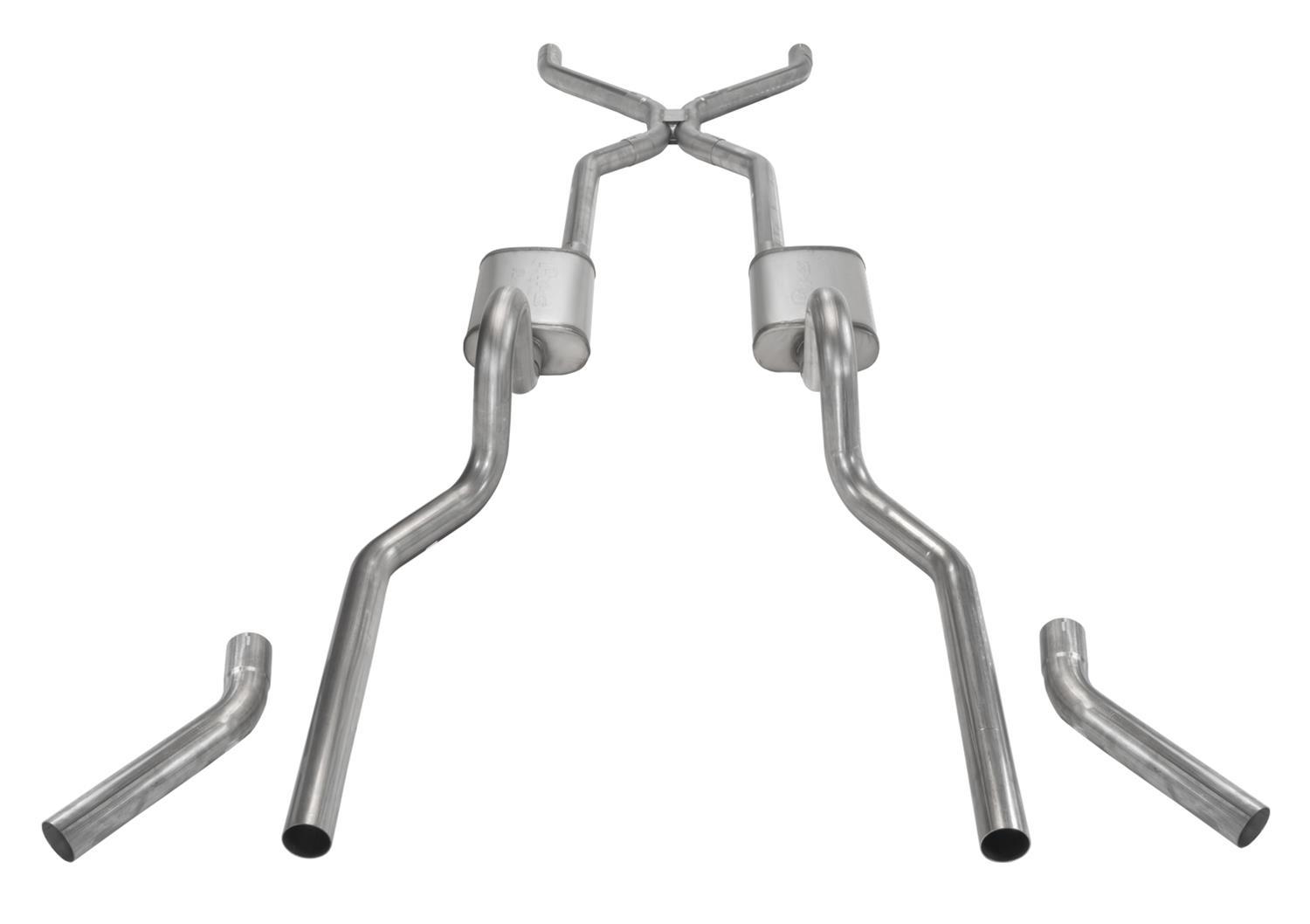 Pypes Performance Exhaust Exhaust System - Crossmember-Back - H-Pipe - 2.5 in Diameter - Stainless - Chevy Fullsize