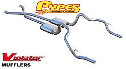 Pypes Performance Exhaust Exhaust System - Header-Back - 2.5 in Diameter - 2.5 in Tips - Stainless - Natural - GM