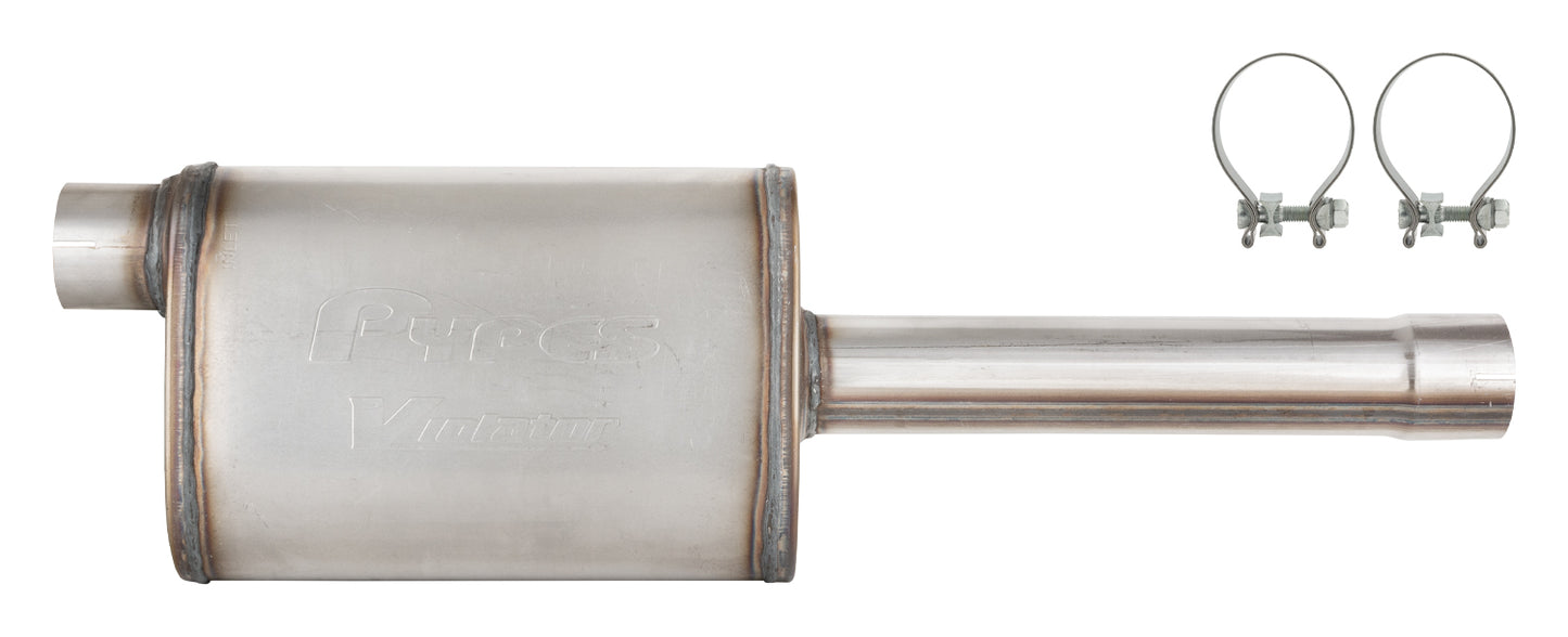 Pypes Performance Exhaust Muffler - Violator - Stock Muffler Replacement - 2-3/4 in Inlet - 2-3/4 in Outlet -