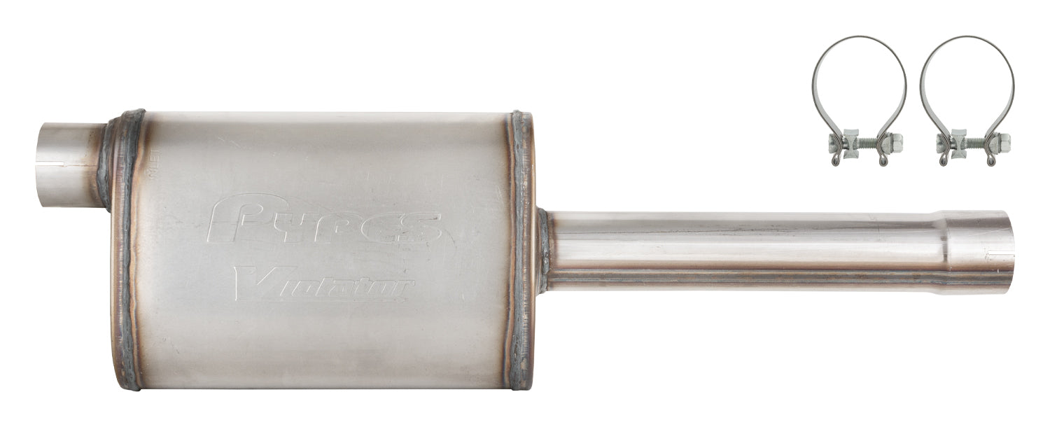 Pypes Performance Exhaust Muffler - Violator - Stock Muffler Replacement - 2-3/4 in Inlet - 2-3/4 in Outlet -