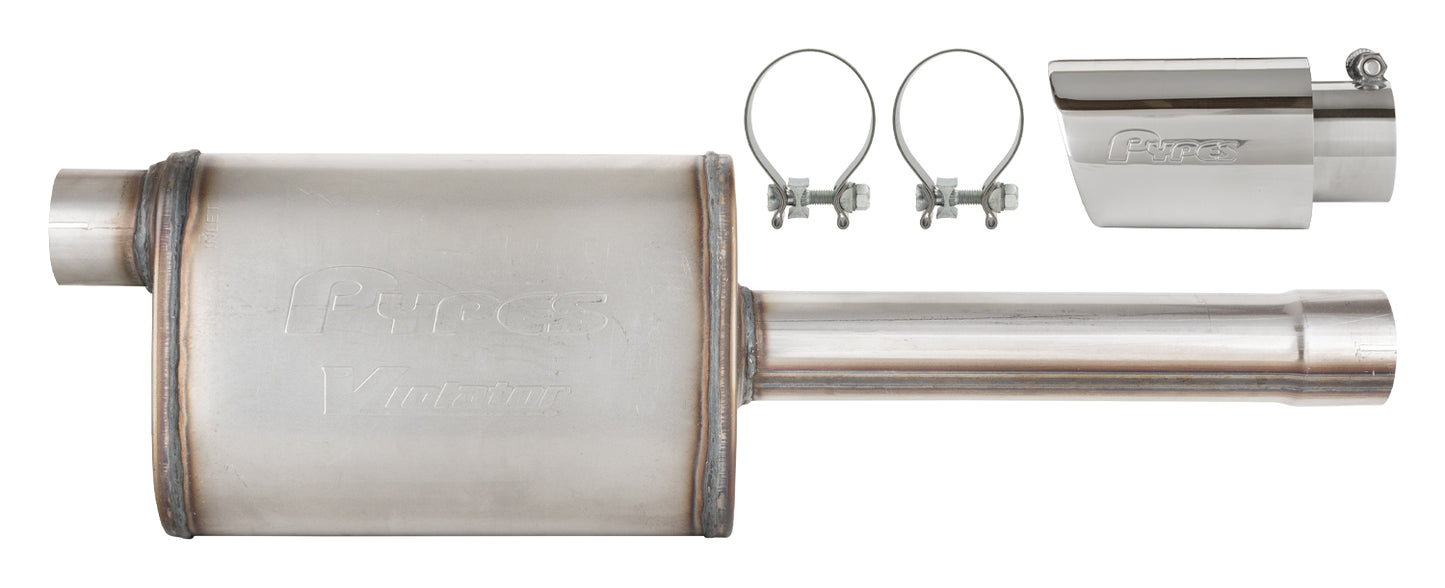 Pypes Performance Exhaust Muffler - Violator - Stock Muffler Replacement - 2-3/4 in Inlet - 2-3/4 in Outlet -