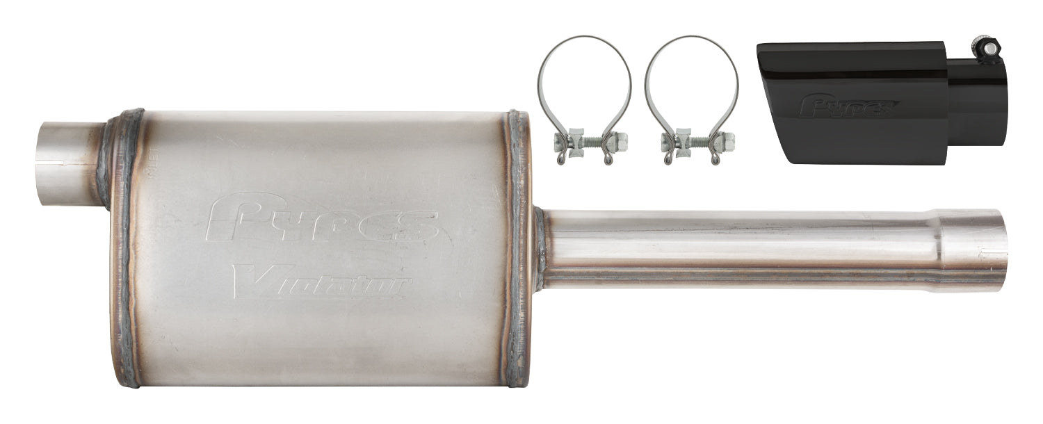 Pypes Performance Exhaust Muffler - Violator - Stock Muffler Replacement - 2-3/4 in Inlet - 2-3/4 in Outlet -