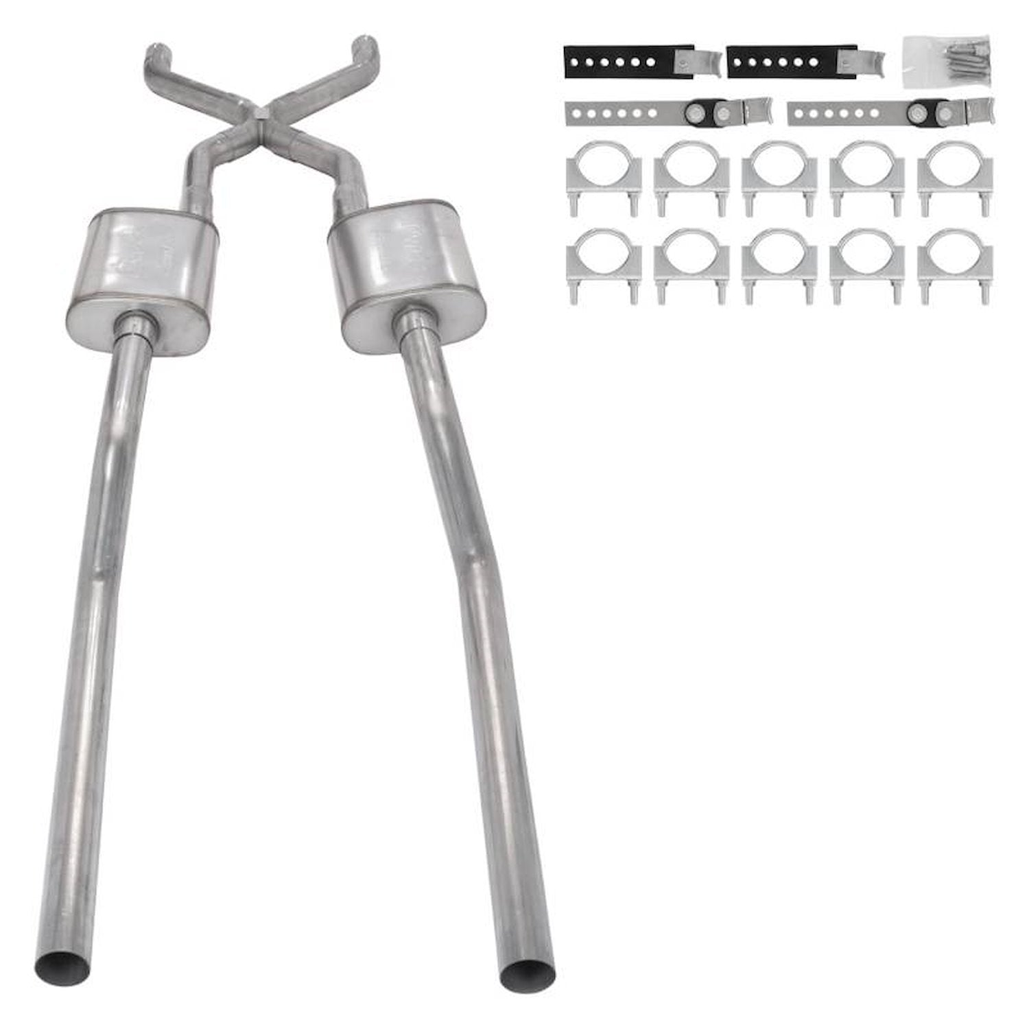 Pypes Performance Exhaust Exhaust System - Crossmember-Back - X-Pipe - Dual Rear Exit - 2.5 in Diameter Pipes -