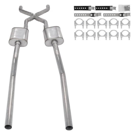 Pypes Performance Exhaust Exhaust System - Crossmember-Back - X-Pipe - Dual Rear Exit - 2.5 in Diameter Pipes -