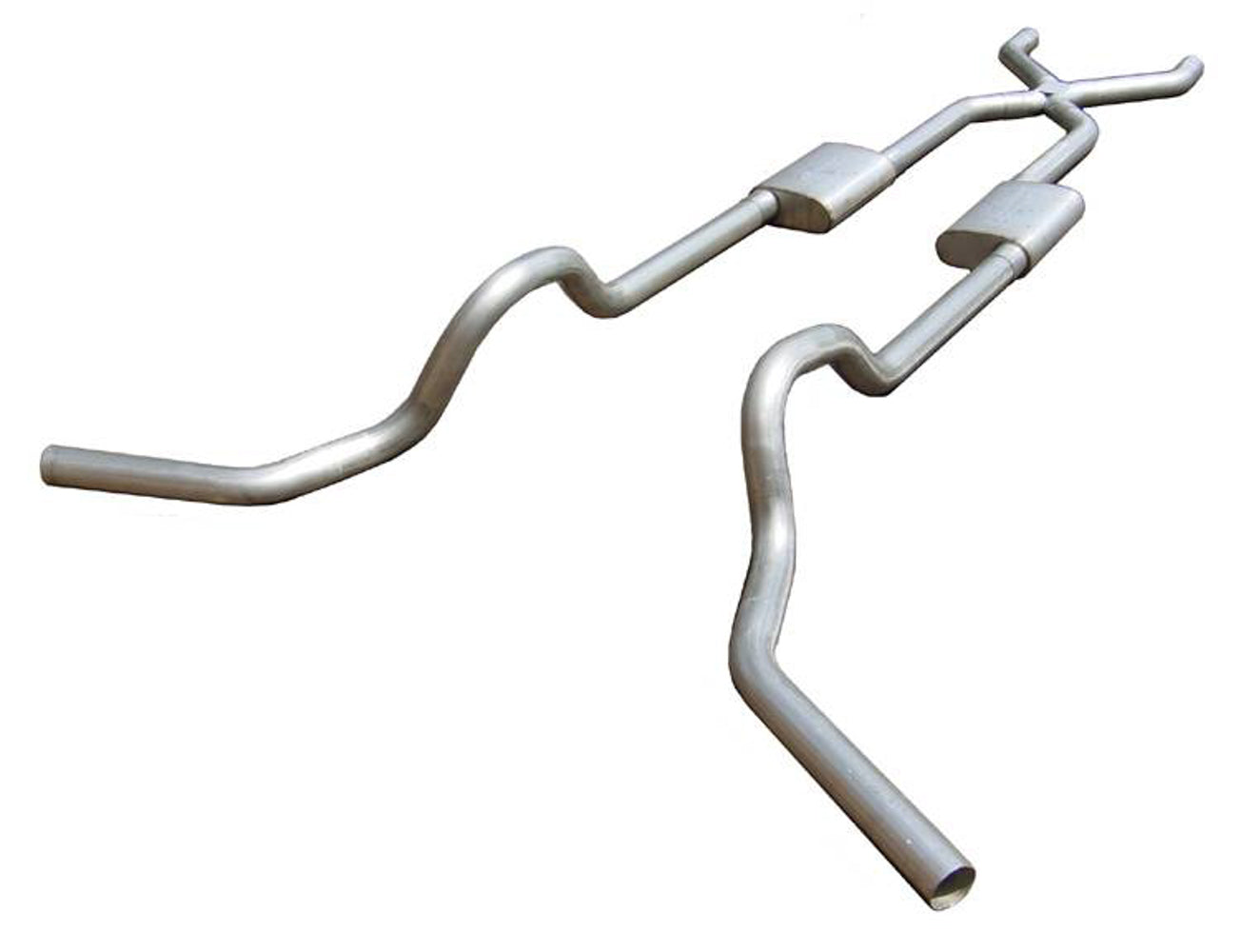 Pypes Performance Exhaust Exhaust System - Turbo Pro - Header-Back - Dual Side Exit - 2.5 in Diameter - Stainless -