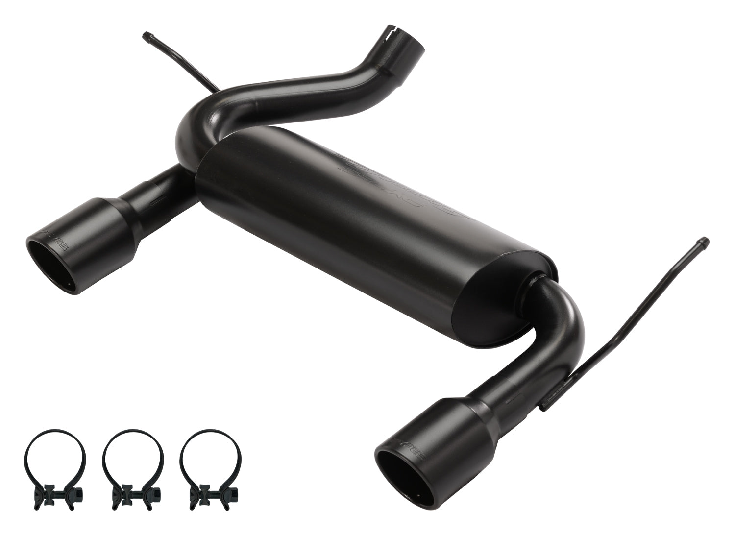 Pypes Performance Exhaust Exhaust System - Axle-Back - Dual Exit - 2.5 in Diameter - 3.5 in Black Tips - Stainless -