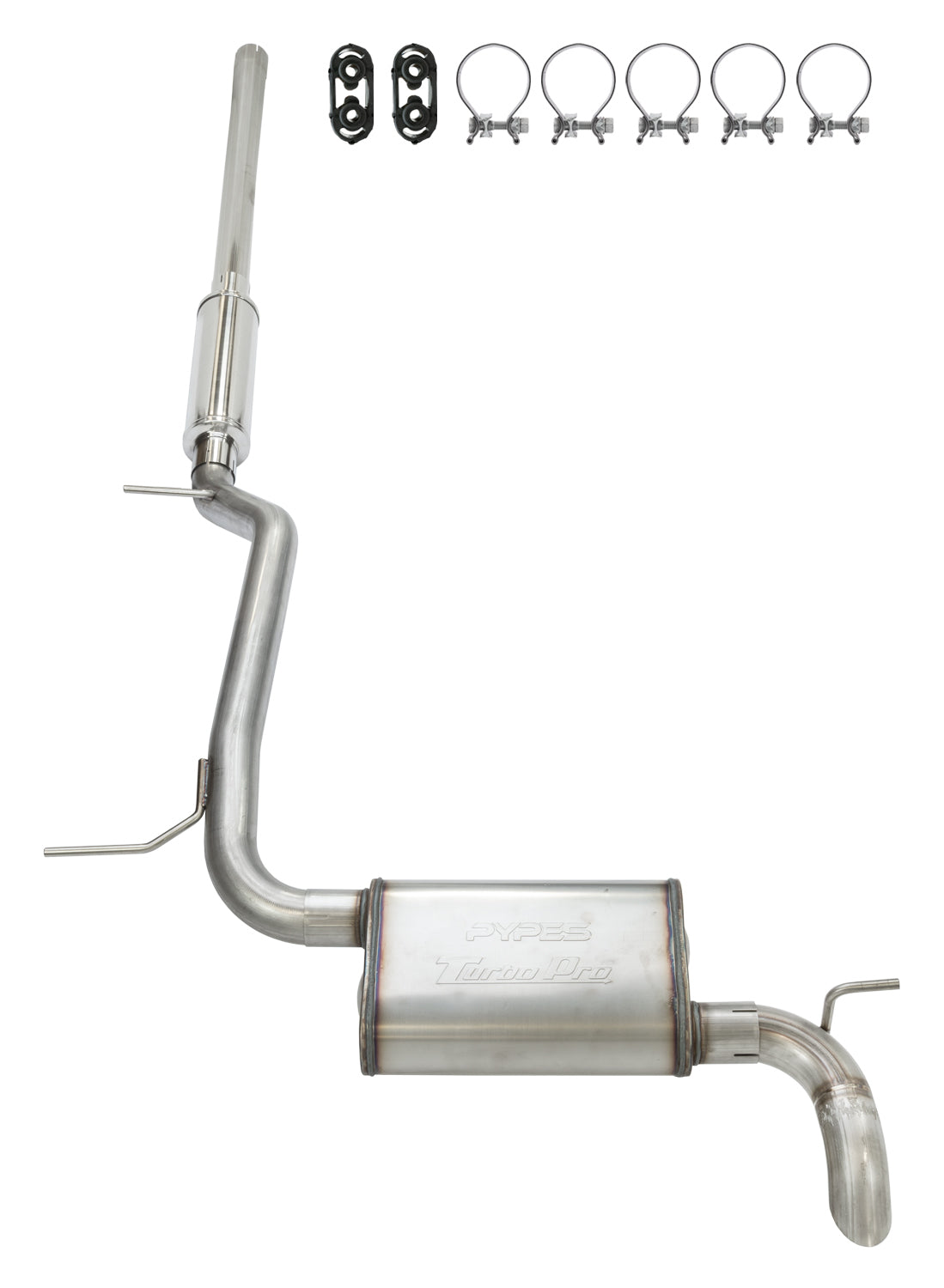 Pypes Performance Exhaust Exhaust System - Turbo Pro Series - Cat-Back - 2.5 in Diameter - Stainless - Natural - Jeep